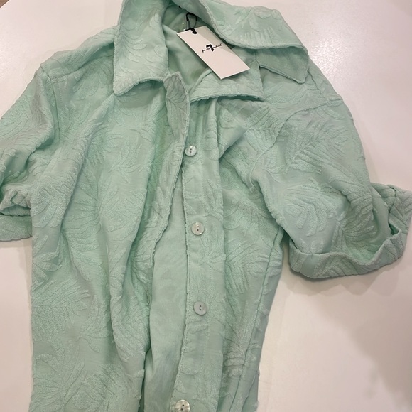 NWT 7 For All Mankind 3-Piece Set Terry Cloth Short Set in size M in mint green - Picture 8 of 8